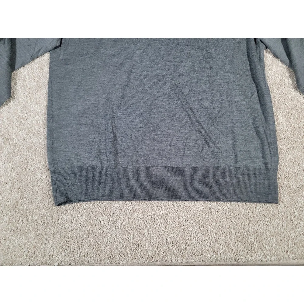 Banana Republic Luxury Blend Mens XL Gray Sweater Silk Wool V-Neck Long Sleeve